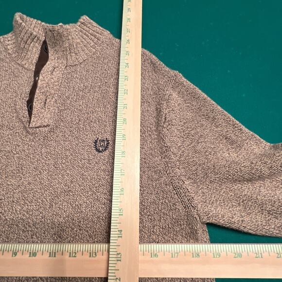 Polo Ralph Lauren Mens 1/4 Button Pullover Sweater Beige Wool Nylon Silk Large - Picture 8 of 10